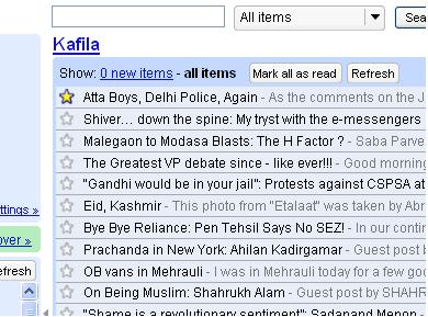 Kafila on Google Reader