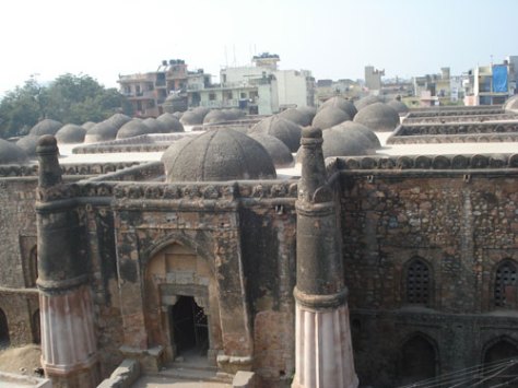 The east gate and the roof of the Khirki mosque