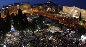 Athens Syntagma square, image courtesy Greek Reporter Athens demonstrations