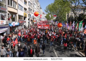 may day rally in istanbul's taksim square