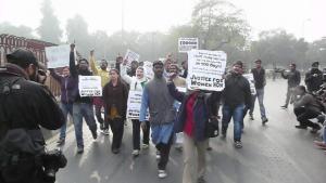 Protestors Approaching Sabz Burj, Nizamuddin
