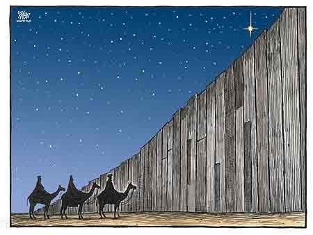 The 3 Wise Men blocked by Israels Apartheid Wall