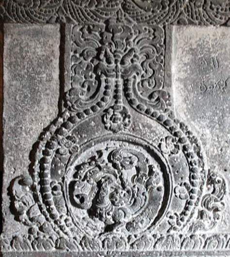 The exquisitely carved pillar in Cave 32, one of the four in the Jain group of caves