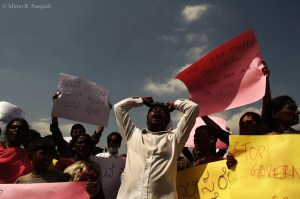 A rally was organized to bring awareness to the issue from those passing by and media. Huge crowds gathered and walked around the slum to protest the actions of the local government.