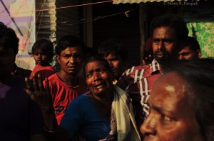 A woman's son was injured during the demolition. Rumors initially said the boy had been killed. By activist confirmed he had not been killed.