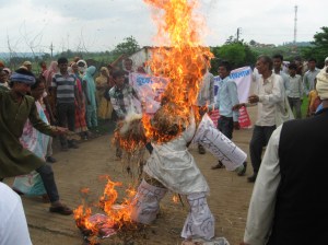 Burning the Effigy of Nuclear Power at Chutka