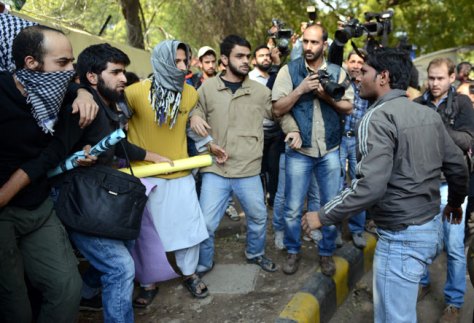 Confrontation at Jantar Mantar Protest