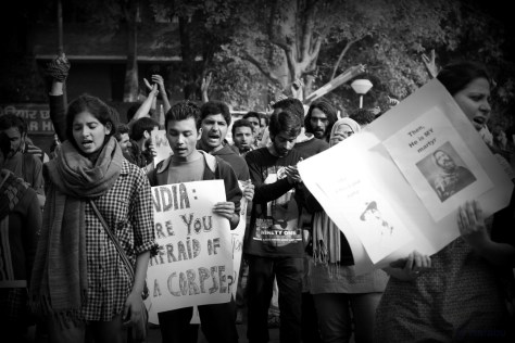 Student Protest at JNU, 22nd February (Photograph by Aarabu Ahmed Sultan)