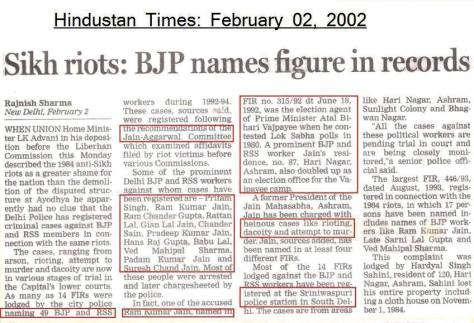 bjp 1984 riots