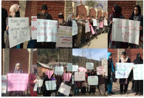 Images from protests outside the Kupwara Sessions Court