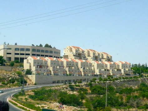 A view of the nearby settlement of Qiryat Arba.