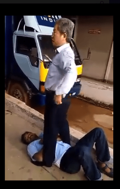 Literally trampling workers!