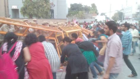 Students at the Police Barricades - #OccupyUGC