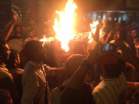 Burning Effigies at Night - Fighting to Save Education