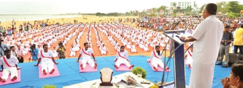 Pinarayi Vijayan at CPI-MK's Yoga event