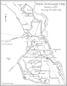 Map: Shehla Hashmi Grewal Drainage pattern of Delhi