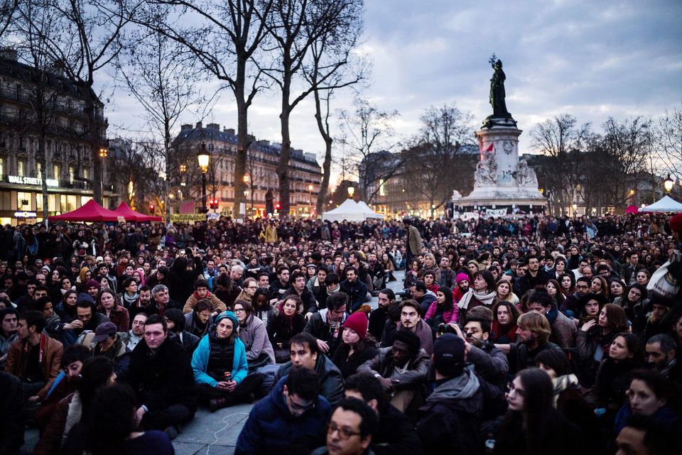 Nuit Debout, image courtesy gaucherevolutionnaire.fr